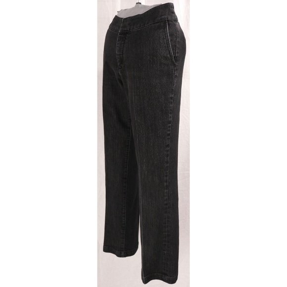 Chico’s Platinum Ultimate Fit 0.5 Jeans Black Wash Denim Straight Leg Stretch - Picture 2 of 12